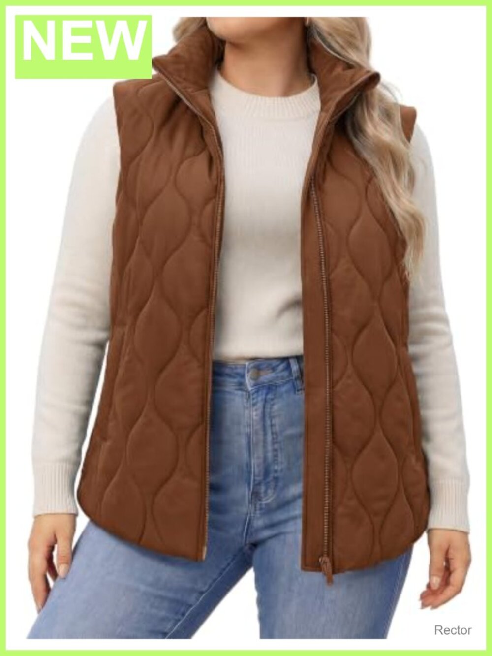 Plus Size Puffer Vest Quilted Zip Up Sleeveless Jacket with Pockets